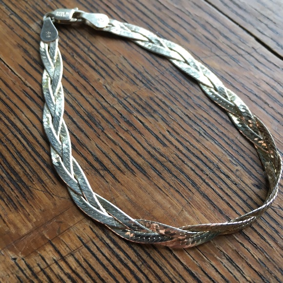 925 Sterling Silver Twisted Braided Bracelet - Picture 5 of 6